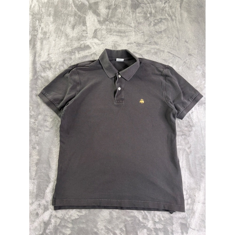 Brooks Brothers Performance Polo Shirt Men Size L Slim Fit Gray Cotton Short